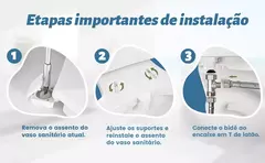 SAMODRA-Fixação do Assento Sanitário, Bidé de Botão, Limpeza Não Elétrica, Bocal Duplo, Lavagem Frontal e Traseira, Água Fresca - loja online