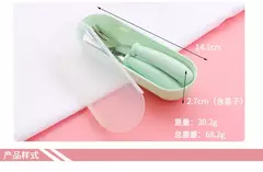 Talheres portáteis de aço inoxidável para crianças, Spoon Forks Box Utensílios de alimentação do bebê Conjunto de talheres para bebês, 3pcs - loja online
