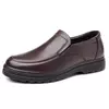 Sapatos de couro vintage masculino, Deslizamento em sapatos casuais de negócios, couro macio clássico, Flats respiráveis