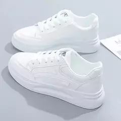 Tênis de plataforma respirável para mulheres, tênis casual para mulher, sola grossa, branco, primavera, outono, feminino, corrida, moda - comprar online