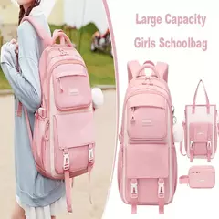 Imagem do School Bag Set Inclui Study Bag e Pencil Case, Mochila de grande capacidade, Charme impermeável dos desenhos animados, Mochila de viagem ao ar livre, 3 pcs