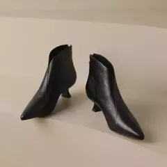 Botas de salto baixo para mulheres, boca rasa, confortável, de escritório, sapatos femininos, alta qualidade, novo, 2024 na internet