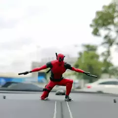 Anime deadpool figura de ação decoração interior do carro brinquedos sentado modelo x-men mini estatueta pingente acessórios do carro crianças presente - loja online