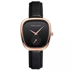 Relógio de pulso de quartzo oval estilo minimalista feminino, barril de vinho, ouro rosa, preto, cronômetro, elegante, 34mm, novo, 2023 na internet
