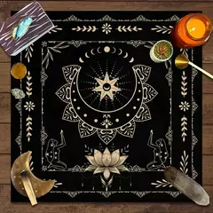 Toalha De Mesa De Tarô Com Seu Poder, Em Forma De Serpente, Estampa Floral e Vegetal, Toalha De Mesa Astrologia, Decoração De Altar, 1Pc - loja online