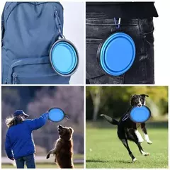 Tigela dobrável para animais de estimação, 350ml, suprimentos para cães, viagem ao ar livre, tigela portátil, tigela de comida universal para cães e gatos, tigela de água - Wolf Magazine