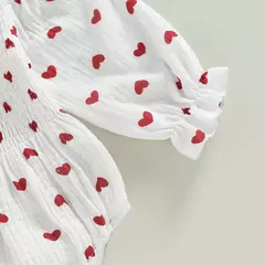 Macacões de pescoço de barco de manga comprida para bebês, bodysuits infantis primavera outono com bandana, macacão do dia dos namorados, 0-18m - comprar online