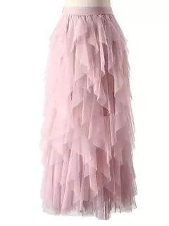 TIGENA-Tutu saia comprida de tule para mulheres, cintura alta, saia plissada, malha, rosa, moda coreana, fofa, estética, feminina, senhora, 2023