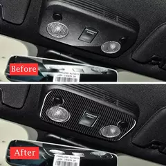Fibra de carbono para ford mustang 2009-20 luz de leitura guarnição painel interior capa - loja online