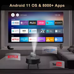 Salange-P28B Suporte 4K Projetor, Android 11, WiFi 6, BT5.0, Smart TV, 720P, Cinema, Filme ao ar livre, Foco Eletrônico, Excelente Som