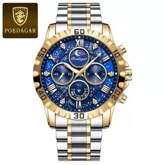 POEDAGAR-Relógio Quartz de Luxo Masculino, Impermeável, Luminoso, Aço Inoxidável, Cronógrafo, Relógio, Esportes, Homem na internet