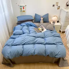 Soft lavado algodão roupa de cama Set, Duvet Cover, fronha e lençol, Home Bedclothes, cama preta - Wolf Magazine