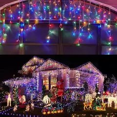 Outdoor LED Solar Light String para decoração de Natal, fada cortina, paisagem luzes, festa de jardim, 8 modos - comprar online