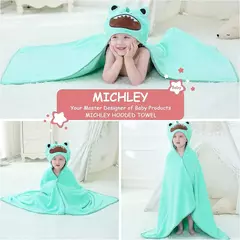 MICHLEY-toalhas de banho com capuz para criança, roupão macio, cobertor swaddle de sono quente, chuveiro para meninos e meninas, recém-nascido 0-9T - loja online