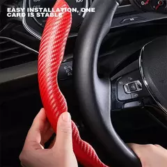 3 pçs de fibra de carbono universal volante do carro reforço capa antiderrapante acessórios de decoração interior automóvel para auto deco - loja online