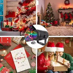 Projetor Laser LED Snowflake, impermeável Girando Luzes Do Palco, Decoração De Natal, 16 Padrões