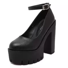 Sapatos Solados Grossos para Mulheres, Salto Alto, Fivela, Bombas de Plataforma, Sapatos De Noiva, Moda Europeia e Americana, Bombas Sexy, 14cm - loja online