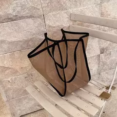 Bolsa de malha de grande capacidade feminina, pacote viagem praia, bolsa de ombro única, bolsa feminina, design Hollow Out, moda - comprar online