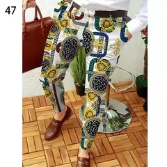 Calça comprida casual slim fit masculina, xadrez 3D, grande, tendência de negócios, europeia e americana, novo, 2023 - comprar online