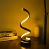 Modern Minimalista Espiral Desk Lamp, fio controlado, 3 cores, LED Luz Ambiente, Adequado para Bares, Cafés, Quartos