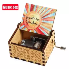 Quente antigo esculpido em madeira manivela simpsons caixa de música figura feliz dia das bruxas natal presente aniversário - comprar online