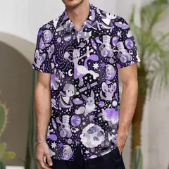 Camiseta havaiana masculina de manga curta, estampa de ovelha 3D, roupas de praia soltas, camisas grandes, verão - comprar online