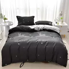 YanYangTian-Roupa de cama, Algodão lavado, 4 peças, Conjunto de lençóis, Conforto, Sólido, Natal, Casal, Capa de edredão - loja online