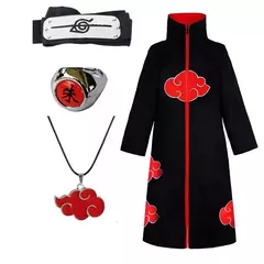 Naruto uchiha itachi cosplay trajes anime longo manto casaco robe trincheira ninja halloween carnaval festa grupo roupas capa presentes - comprar online