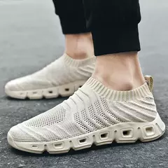 Venda quente harajuku men macio sapatos casuais respirável à moda esporte tênis masculino ao ar livre apartamentos andando meias sapatos plus size 39-48 - Wolf Magazine