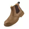 Sapatos impermeáveis de segurança para homens, Steel Head, Botas de couro, Calçado Masculino, Construção Indestrutível, Castanho