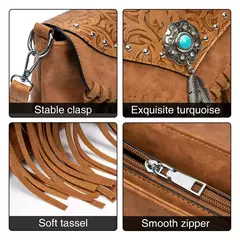 Celela design original bolsa de ombro para as mulheres couro do plutônio luxo embreagem designer bolsas ocidental bolsa franja saco do mensageiro