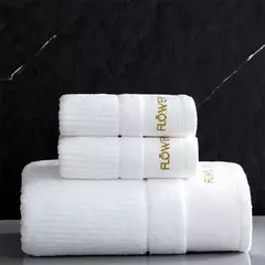 Conjunto de toalha de algodão egípcio para adultos, toalha de banho absorvente, cor sólida, bordado, toalha de rosto macio, espessado, 100%