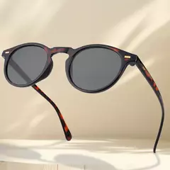 Óculos redondos pequenos para homens e mulheres, óculos de sol elegantes, retrô, clássico, seleção multi-estilo, viagem, compras, caminhadas, UV400