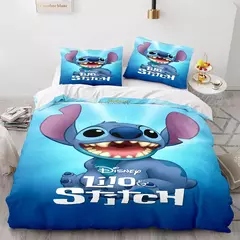 Disney Stitch Cartoon 3D Impresso Lençóis, Conjunto de Têxtil Doméstico Infantil, Capa para Colcha, Fronha, 3 pcs - loja online