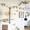 Estrutura de escalada para gatos montada na parede, 50cm, escada de escalada para gatos, rede, atividade, sisal, poste de garra para gatos, pedal interno, casa para gatos
