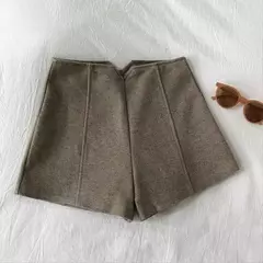 Imagem do Shorts de lã emagrecedor de cintura alta feminino, versáteis, perna reta, perna larga, calça casual, novo, outono, inverno, 2023