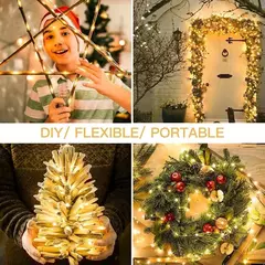 Imagem do USB Bateria Operado LED String Light, Fio De Cobre, Guirlanda, Fada Iluminação Cordas, Natal, Festa De Casamento, Decoração Lâmpadas, 100-2m