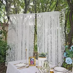 Cortina De Renda Francesa Com Tule Branco, Persianas, Sala De Estar E Suprimentos Do Quarto, Tela Respirável, Festa De Casamento, Decoração De Casa - loja online