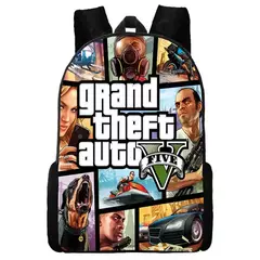 Mochila escolar impermeável para meninos e meninas, mochila para Grand Theft Auto Collage, jogo de aventura, bolsa GTA