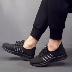 Tênis leve vulcanizado masculino, tênis casual de malha, com cordões, caminhada e corrida, academia, na moda - comprar online