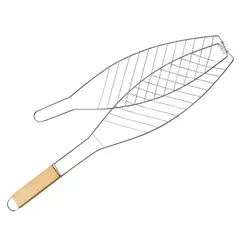Imagem do Peixe assado ao ar livre grelhando cesta com alça dobrável, ferramenta de churrasco, hambúrguer portátil malha churrasco, flexível, antiaderente, vegetal, DIY