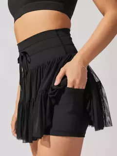Minissaia plissada de malha de cintura alta feminina, calção de rua feminino, monocromático, casual, curta, moda verão, Y2K, 2022 - Wolf Magazine