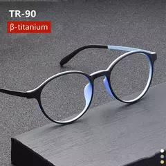 Óculos de leitura ultraleves de liga de titânio para homens e mulheres, luz redonda anti azul, óculos retrô de presbiopia, TR90 0 + 100 + 150 + 250 - comprar online