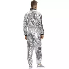 Halloween natal prata spaceman masculino feminino espaço terno adulto crianças astronauta traje festa de família vestir-se presente aniversário