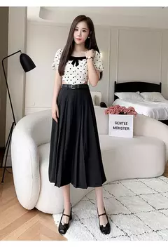 Saia plissada midi de cintura alta feminina, terno casual linha A, elegante saia de guarda-chuva vintage, moda feminina, primavera, verão, nova - comprar online