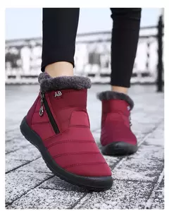 Mulheres Botas Watarproof Ankle Boots Para As Mulheres Sapatos de Inverno Manter Botas de Neve Quente Feminino Zipper Botines Botas Inverno Mujer na internet