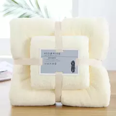 2 pcs/Set Luxo Super Large Toalha Alta Absorvente Soft Coral Fleece Toalha de Banho e Toalhas Rosto Conjunto para Adultos 70x140cm 35x75cm na internet