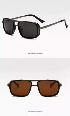 Óculos de sol masculino Punk, Aviator Square, Uv400, Twin-Beam, Novo - loja online
