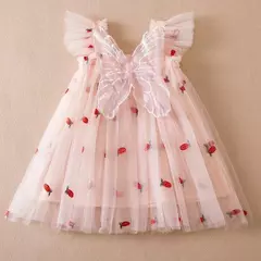 Borboleta 3D para bebês, vestido de princesa tutu, vestido de festa de aniversário, roupa infantil, novo, verão, 1 a 5 anos, 2024 - loja online