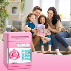 Caixa de dinheiro com senha eletrônica para crianças, mini cofrinho seguro, economia de dinheiro de moedas, código contador, fechadura com chave, pres - comprar online